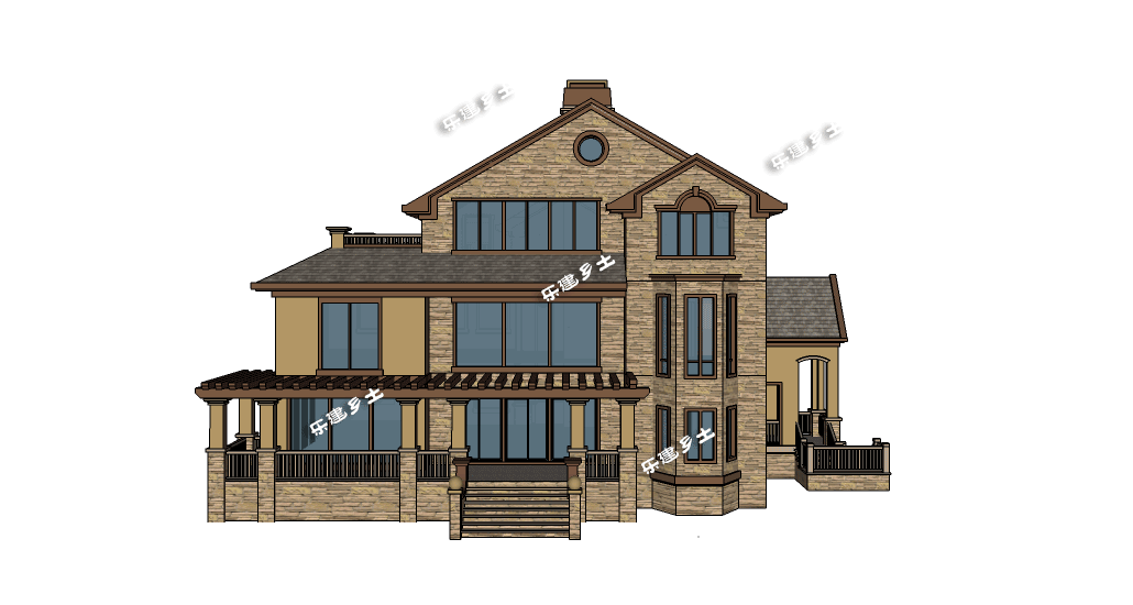 19x13米三層經典美式獨棟別墅全套圖紙，不要再纏著歐式不放啦！
