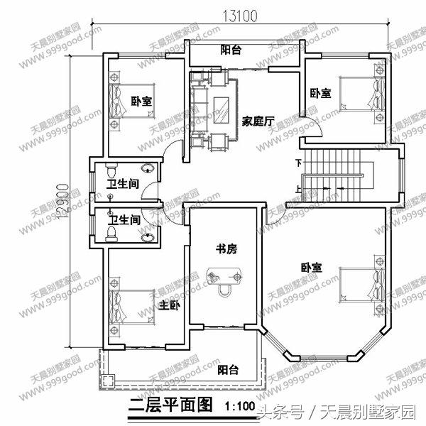 13.1X12.9米別墅設計圖，清雅歐式，經典接地氣！
