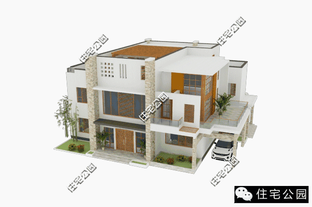 19X15米3層現代別墅，復式樓中樓設計，90后大愛！