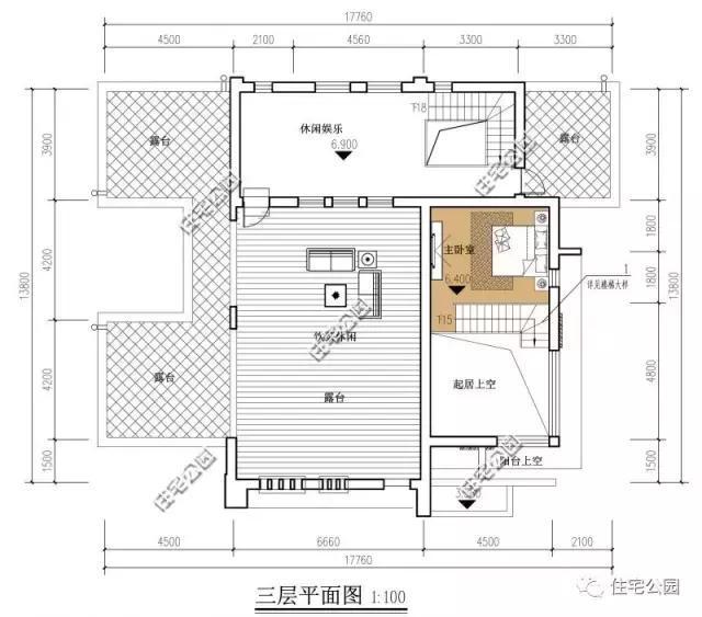 19X15米3層現代別墅，復式樓中樓設計，90后大愛！