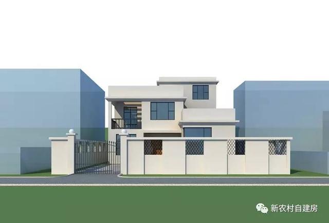 12X18米三層現代農村別墅，30萬帶院子和平層頂