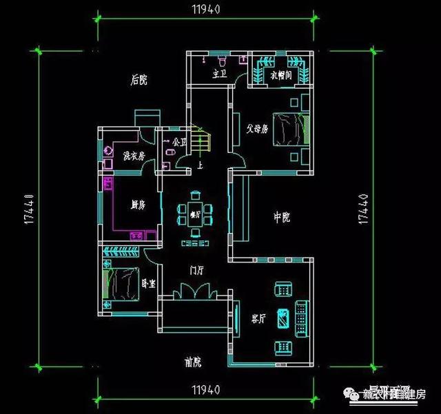 12X18米三層現代農村別墅，30萬帶院子和平層頂