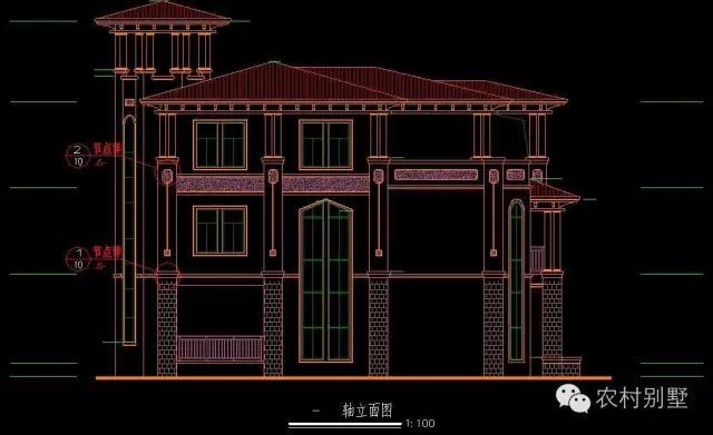 大氣三層復式別墅，帶莊園和游泳池（施工全圖+裝修效果圖）