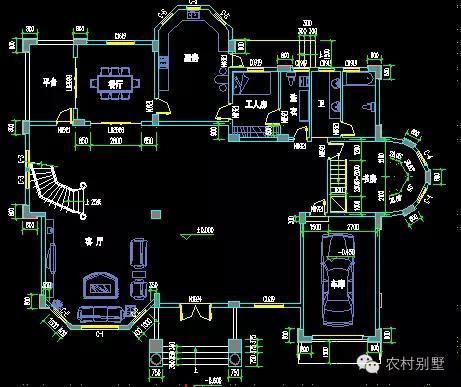 大氣三層復式別墅，帶莊園和游泳池（施工全圖+裝修效果圖）