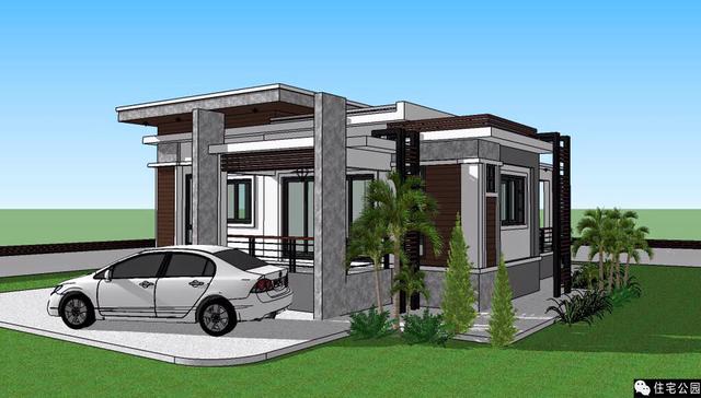 一層現代小平房，簡單舒適又安詳！含3D展示