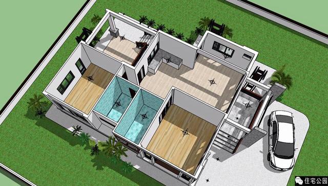 一層現代小平房，簡單舒適又安詳！含3D展示