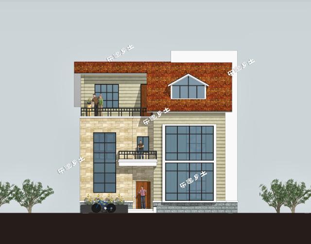 10x12米兩層半英倫別墅全套圖紙，占地面積小，實用又大方！