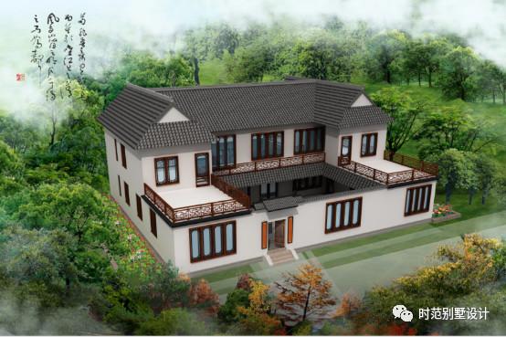 農村自建二層中式合院，帶堂屋露臺，房間多