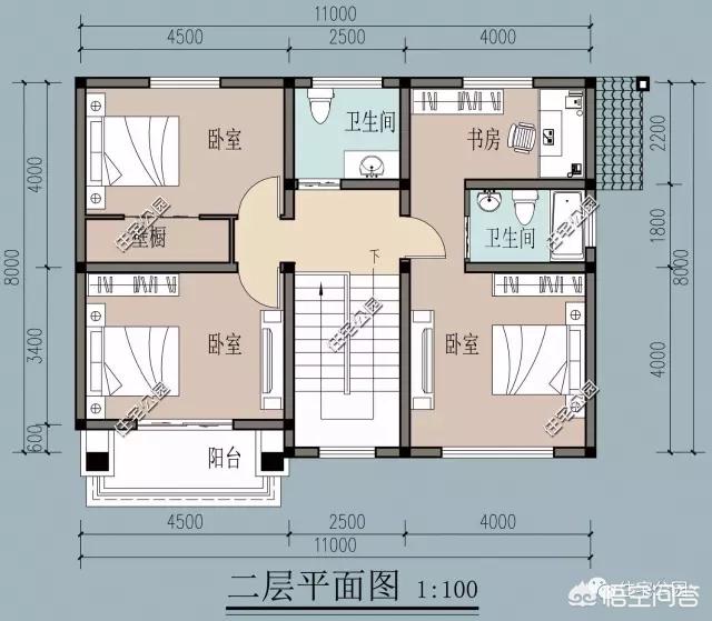 進深8.5米，開間12米，帶堂屋的樓房設計圖怎么做？