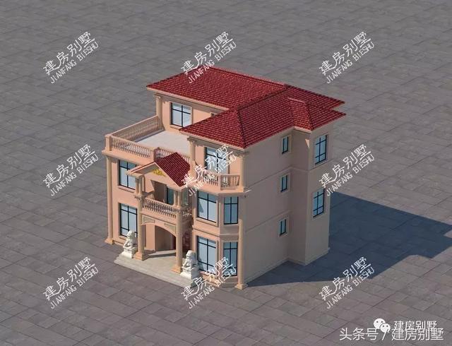 2棟面寬12米三層農村房屋方案圖，第一棟受追捧