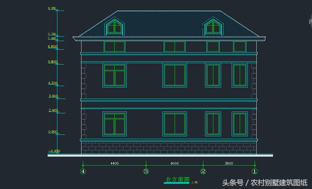 12米X10.8米三層旋轉(zhuǎn)樓梯房屋設(shè)計(jì)圖，拿到即可施工