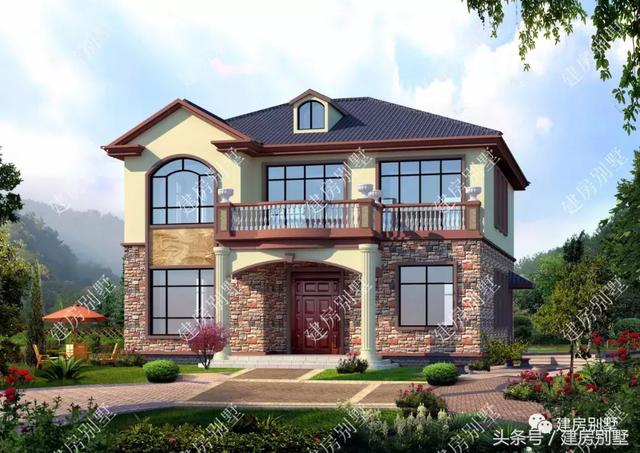 2款簡約時尚的兩層小樓設計圖，第一款最受歡迎