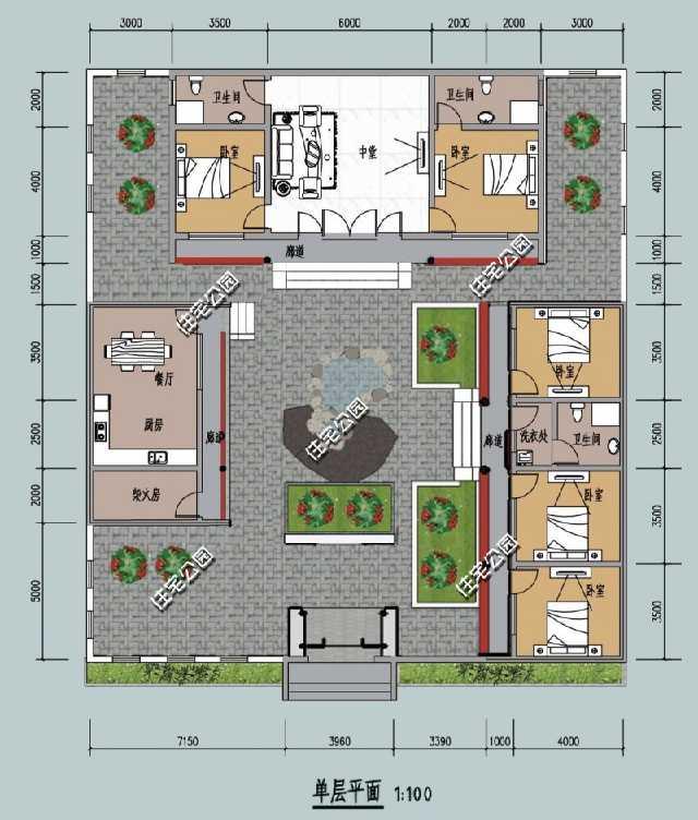 3款農村三合院戶型圖，喜歡中式建筑的收藏