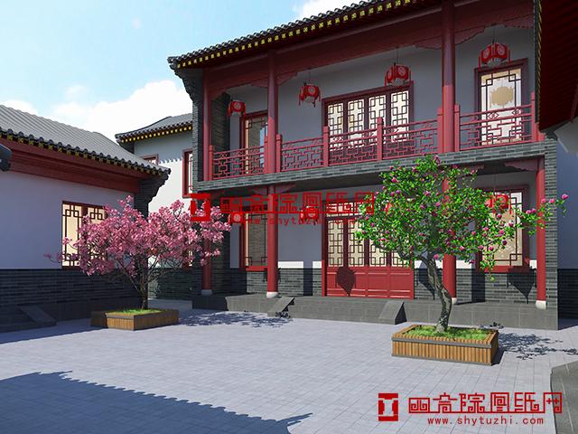 22米×20米二層三合院設計方案,前低后高,錯落有致