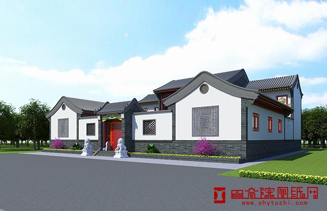 22米×20米二層三合院設計方案,前低后高,錯落有致