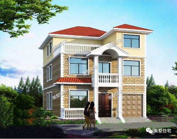 20款帶車(chē)庫(kù)自建房戶型圖，一二三層都有