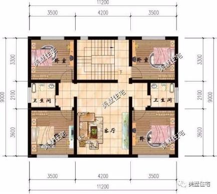 20款帶車(chē)庫(kù)自建房戶型圖，一二三層都有