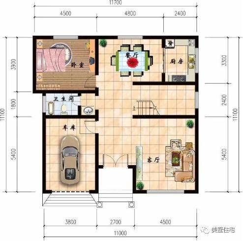 20款帶車(chē)庫(kù)自建房戶型圖，一二三層都有