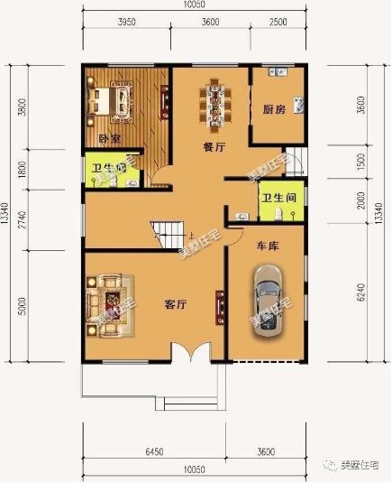 20款帶車(chē)庫(kù)自建房戶型圖，一二三層都有