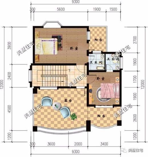 20款帶車(chē)庫(kù)自建房戶型圖，一二三層都有