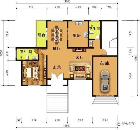 20款帶車(chē)庫(kù)自建房戶型圖，一二三層都有