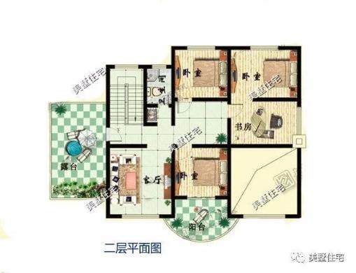 20款帶車(chē)庫(kù)自建房戶型圖，一二三層都有