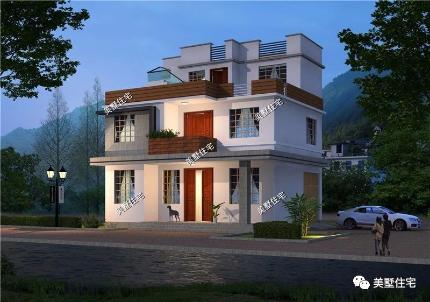 20款帶車(chē)庫(kù)自建房戶型圖，一二三層都有