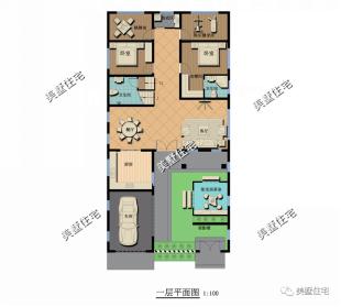 20款帶車(chē)庫(kù)自建房戶型圖，一二三層都有