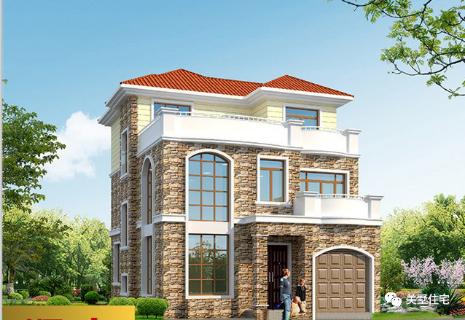 20款帶車(chē)庫(kù)自建房戶型圖，一二三層都有