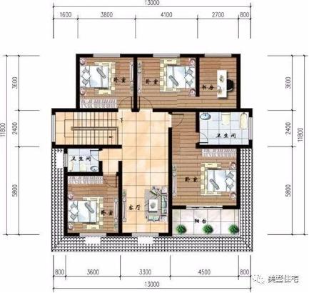 20款帶車(chē)庫(kù)自建房戶型圖，一二三層都有