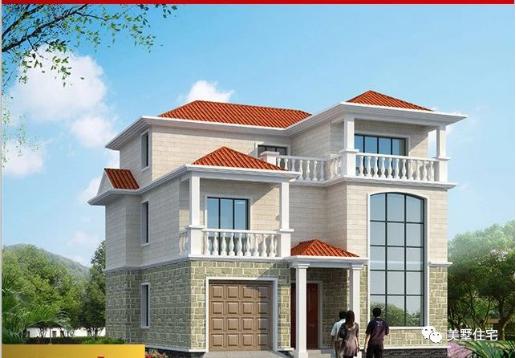 20款帶車(chē)庫(kù)自建房戶型圖，一二三層都有