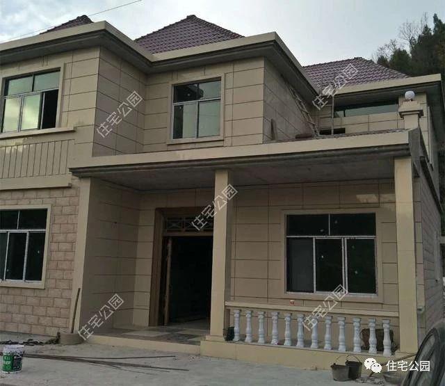 幾套農村自建別墅外觀實景圖，附戶型圖和施工過程