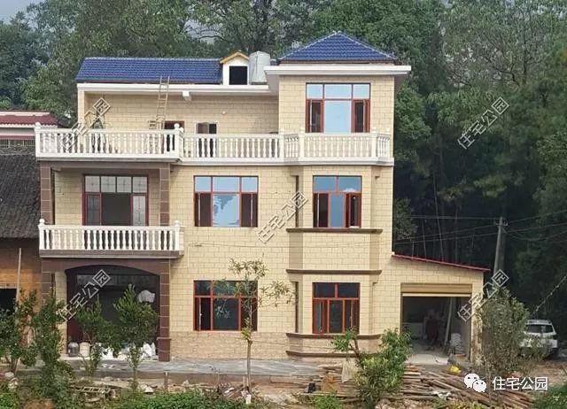 幾套農村自建別墅外觀實景圖，附戶型圖和施工過程