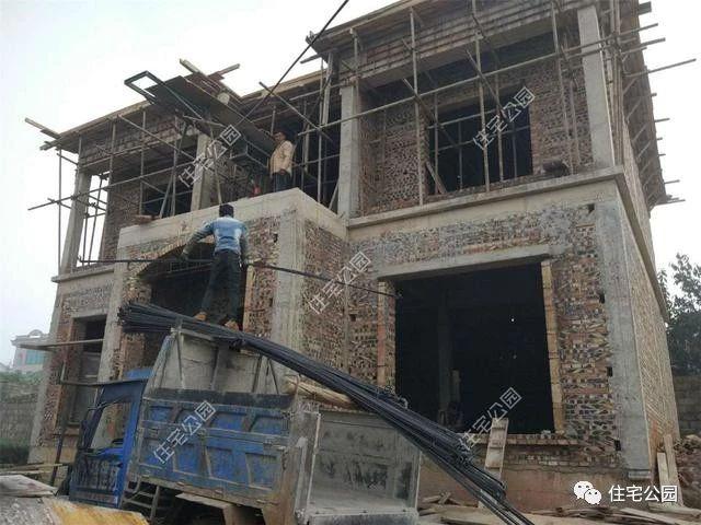 幾套農村自建別墅外觀實景圖，附戶型圖和施工過程