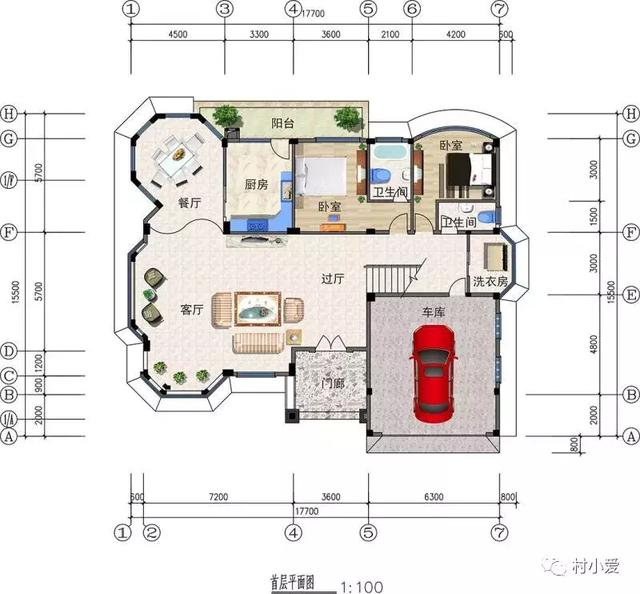 17x16m帶閣樓的歐式雙層別墅方案，浪漫清雅