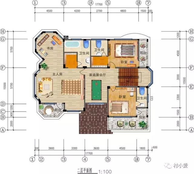 17x16m帶閣樓的歐式雙層別墅方案，浪漫清雅