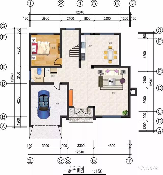 13X13m簡約挑空客廳歐式三層別墅方案圖，采光通風好