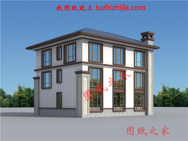 新中式三層樓房設計圖，外觀精致布局也是相當的樸實