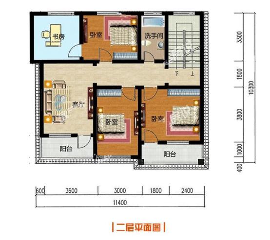 11X10米田園風兩層小樓房方案圖，小巧，精致