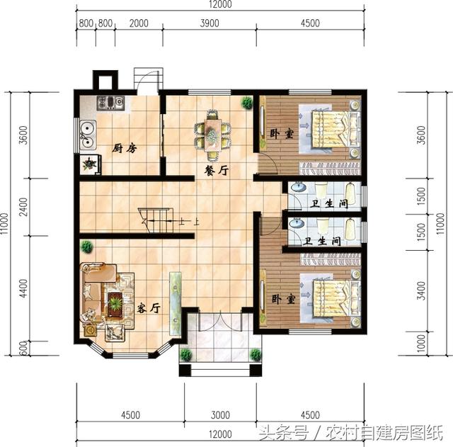 幾款復式二層樓房戶型方案圖，客廳中空的才顯高檔