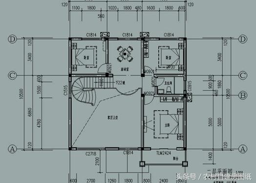 幾款復式二層樓房戶型方案圖，客廳中空的才顯高檔