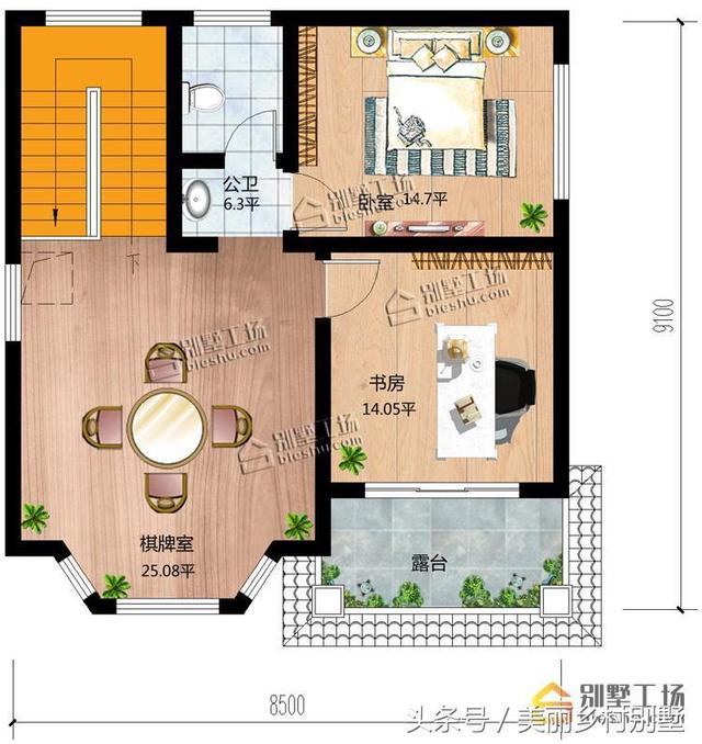 8.5X9米小戶型三層樓房設計圖，造價低，好建造