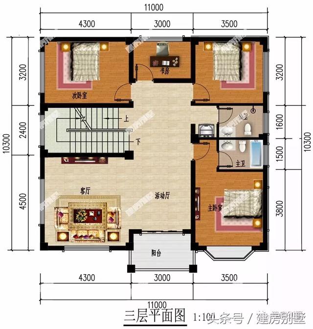 平屋頂設(shè)計(jì)的四層別墅設(shè)計(jì)方案圖，帶大露臺(tái)