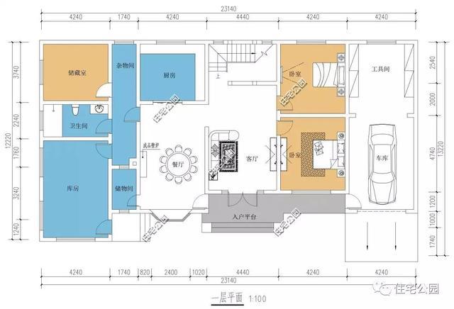 12X23米的雙層別墅，冬暖夏涼，含全圖預算