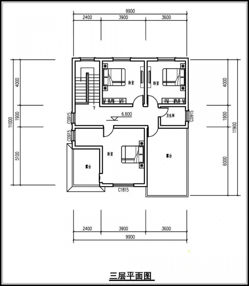 10米x12米 造價25萬經典大氣自建別墅圖紙，附各層平面布局