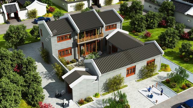 幾款帶院子的傳統(tǒng)中式房屋設(shè)計(jì)方案圖，古香古色