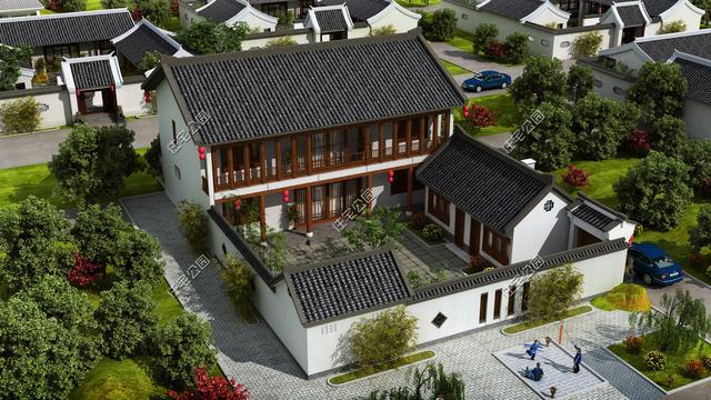 幾款帶院子的傳統(tǒng)中式房屋設(shè)計(jì)方案圖，古香古色