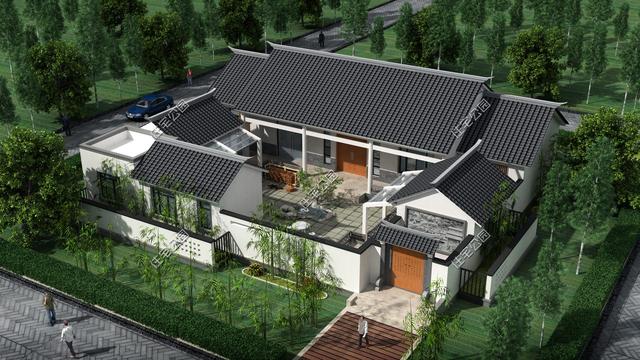 幾款帶院子的傳統(tǒng)中式房屋設(shè)計(jì)方案圖，古香古色