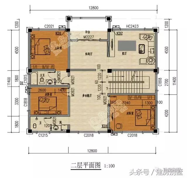 同樣開間12.8米的兩套三層別墅設計方案，你會選哪個？