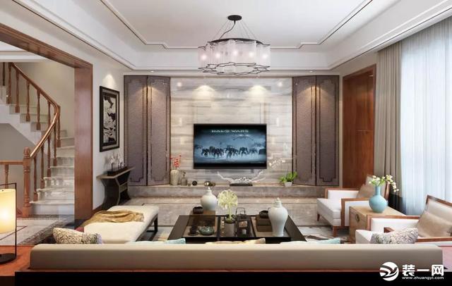 別墅裝修案例，新中式的裝修風格大氣穩(wěn)重